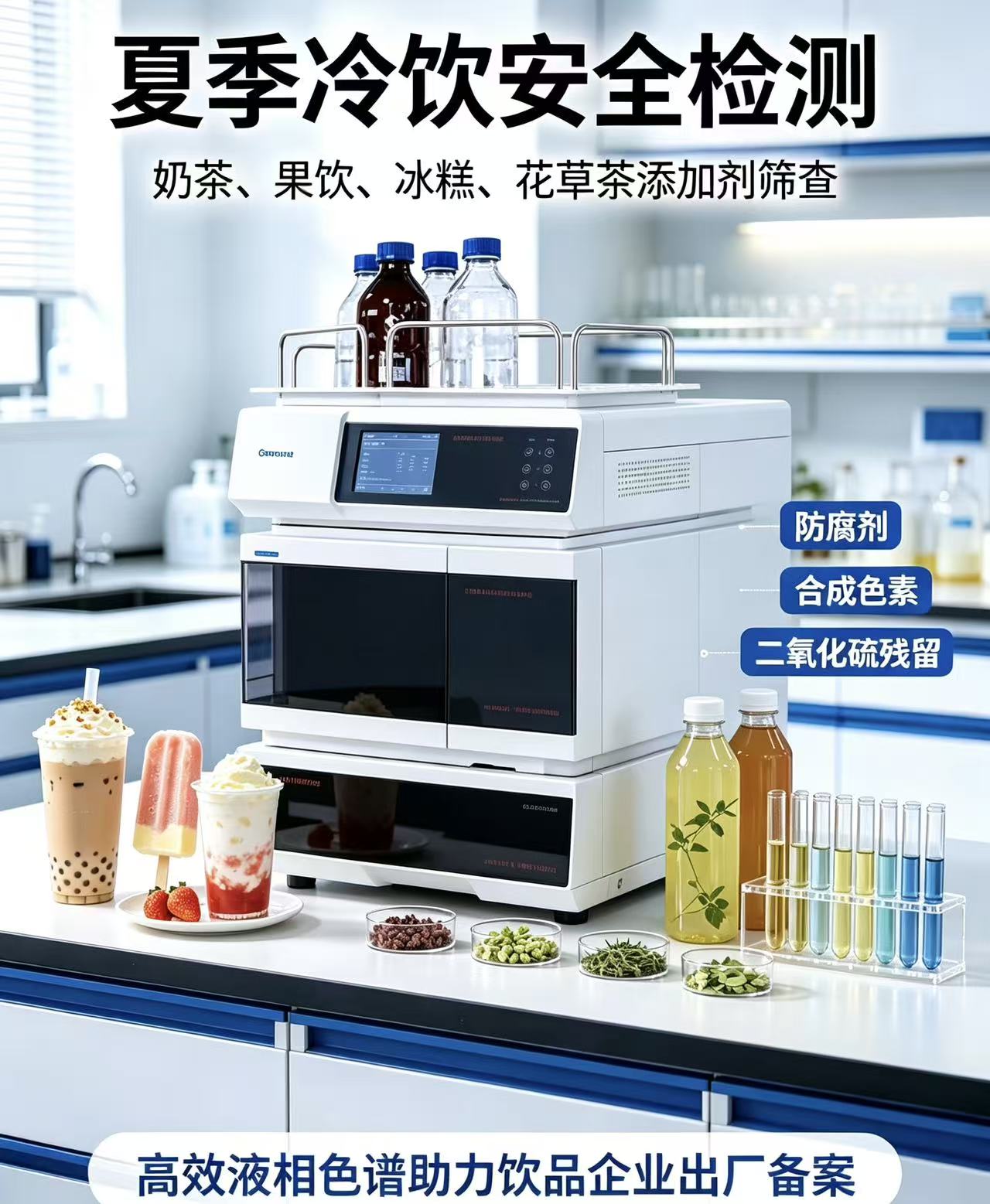 夏季冷饮大抽查！防腐剂超标被罚？一台液相轻松把控品控