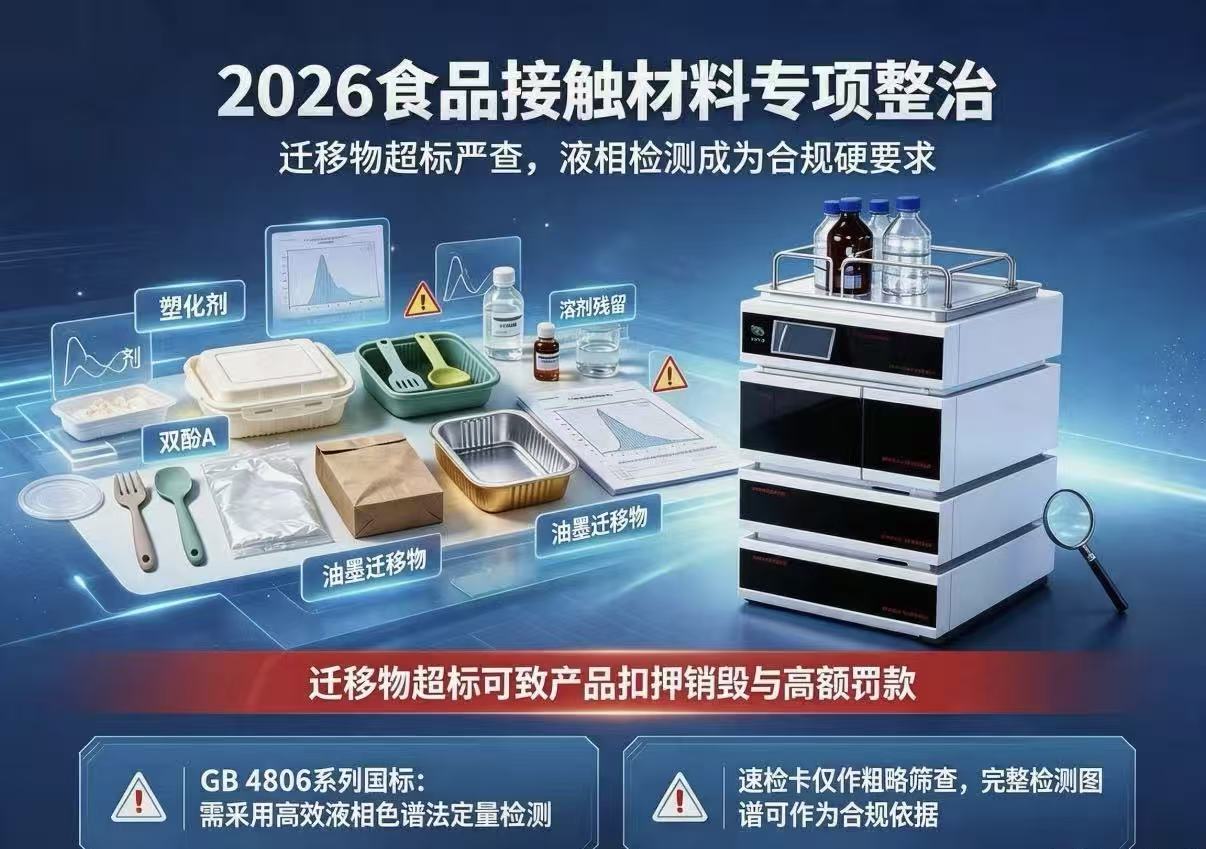 外卖盒、保鲜袋大排查!包装迁移物超标重罚,液相检测成硬性门槛
