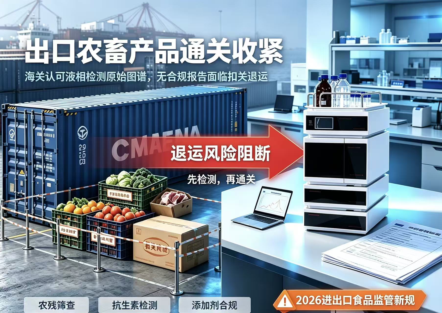 2026进出口农畜产品通关收紧!海关仅认可合规液相检测原始图谱